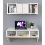 Bureau d'ordinateur mural et armoire suspendue