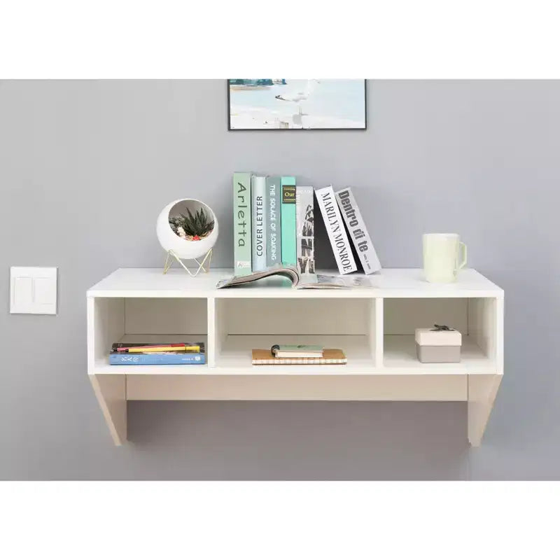 Bureau d'ordinateur mural et armoire suspendue