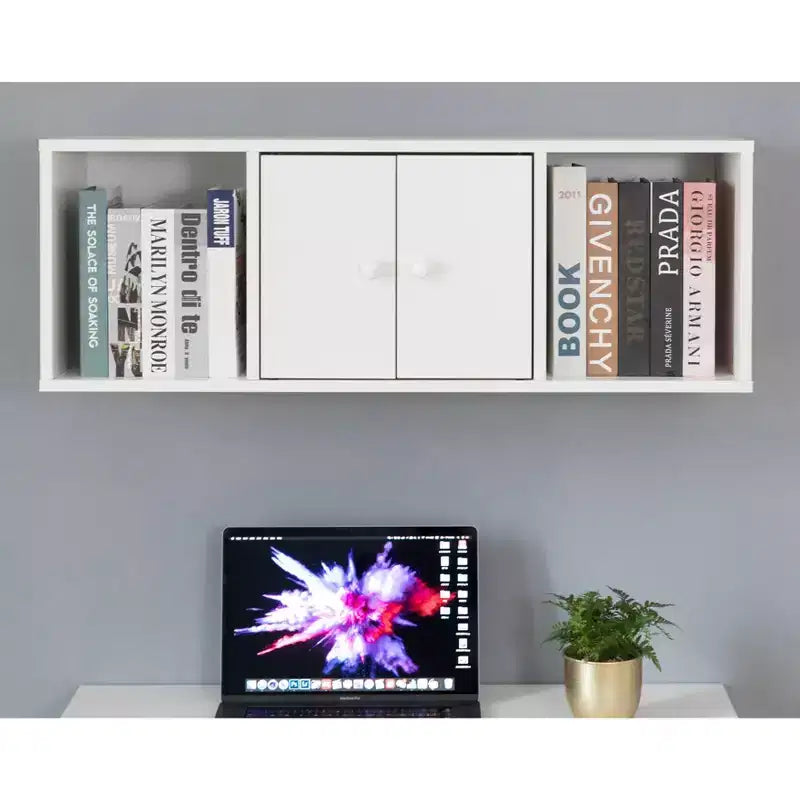 Bureau d'ordinateur mural et armoire suspendue