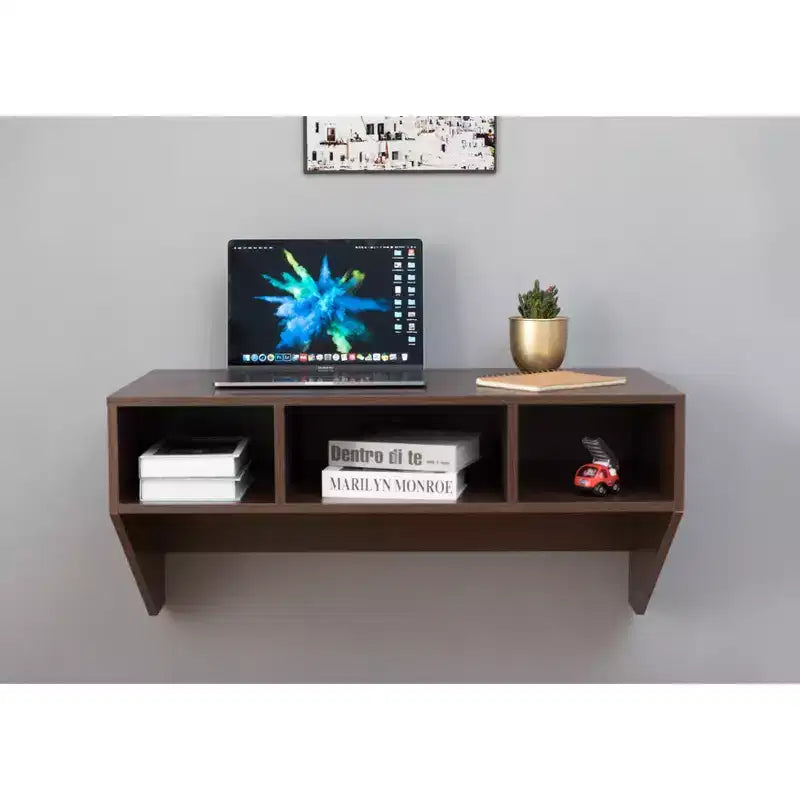 Bureau d'ordinateur mural et armoire suspendue