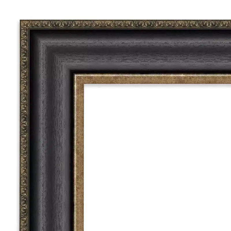 Miroir mural de salle de bain encadré en bronze Thomas - Noir