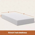 Matelas en mousse à mémoire de forme au gel 10 po avec parfum de thé vert, technologie rafraîchissante, 3 couches de mousse
