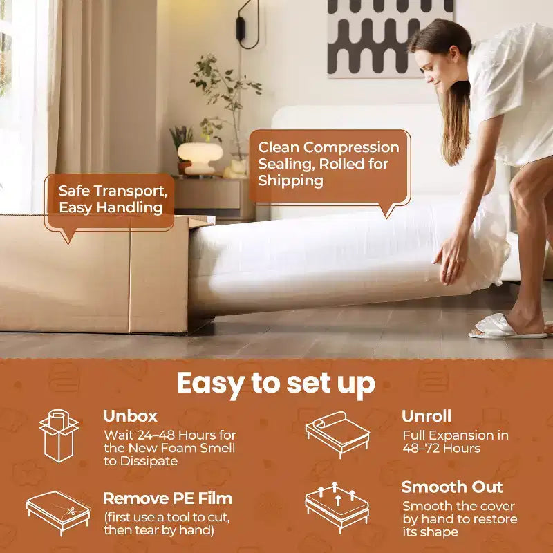 Matelas en mousse à mémoire de forme au gel 10 po avec parfum de thé vert, technologie rafraîchissante, 3 couches de mousse