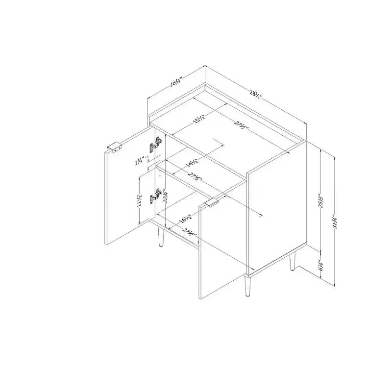 Meuble de rangement décoratif de 31,75 po